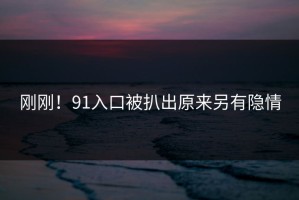 刚刚！91入口被扒出原来另有隐情
