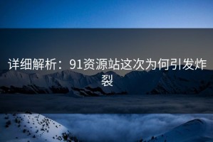 详细解析：91资源站这次为何引发炸裂