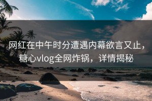 网红在中午时分遭遇内幕欲言又止，糖心vlog全网炸锅，详情揭秘