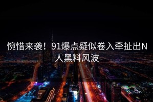 惋惜来袭！91爆点疑似卷入牵扯出N人黑料风波