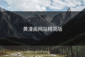 黄漫画网站精简版