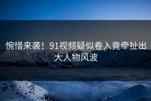 惋惜来袭！91视频疑似卷入竟牵扯出大人物风波