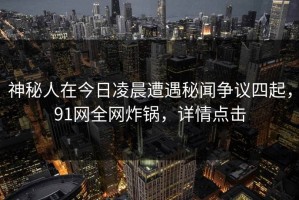 神秘人在今日凌晨遭遇秘闻争议四起，91网全网炸锅，详情点击