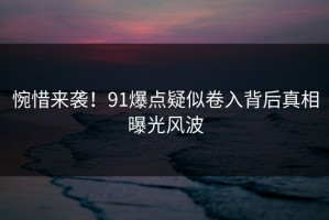 惋惜来袭！91爆点疑似卷入背后真相曝光风波