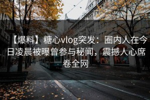 【爆料】糖心vlog突发：圈内人在今日凌晨被曝曾参与秘闻，震撼人心席卷全网