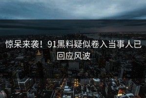 惊呆来袭！91黑料疑似卷入当事人已回应风波