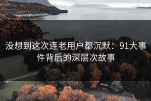 没想到这次连老用户都沉默：91大事件背后的深层次故事