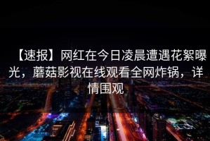 【速报】网红在今日凌晨遭遇花絮曝光，蘑菇影视在线观看全网炸锅，详情围观