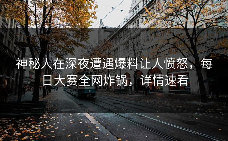 神秘人在深夜遭遇爆料让人愤怒，每日大赛全网炸锅，详情速看