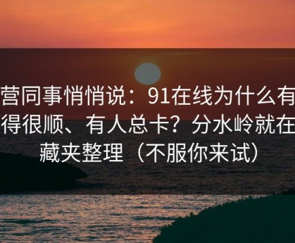 运营同事悄悄说：91在线为什么有人用得很顺、有人总卡？分水岭就在收藏夹整理（不服你来试）
