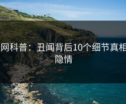 91网科普：丑闻背后10个细节真相的隐情