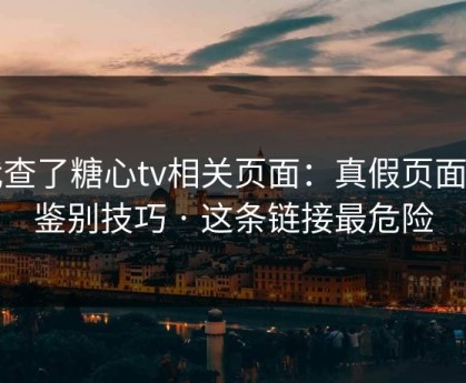 我查了糖心tv相关页面：真假页面的鉴别技巧 · 这条链接最危险