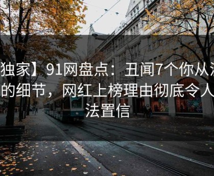 【独家】91网盘点：丑闻7个你从没注意的细节，网红上榜理由彻底令人无法置信