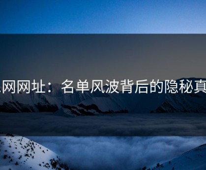 51网网址：名单风波背后的隐秘真相