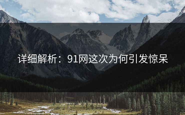 详细解析：91网这次为何引发惊呆